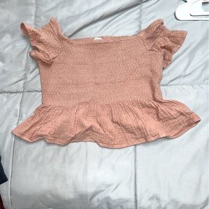 American Eagle Peach off shoulder crop top